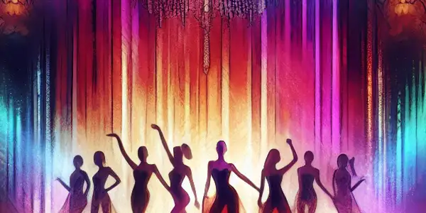 A vibrant Asian nightclub in Bangkok, featuring dancers, a lively crowd, and a luxurious, intimate atmosphere.